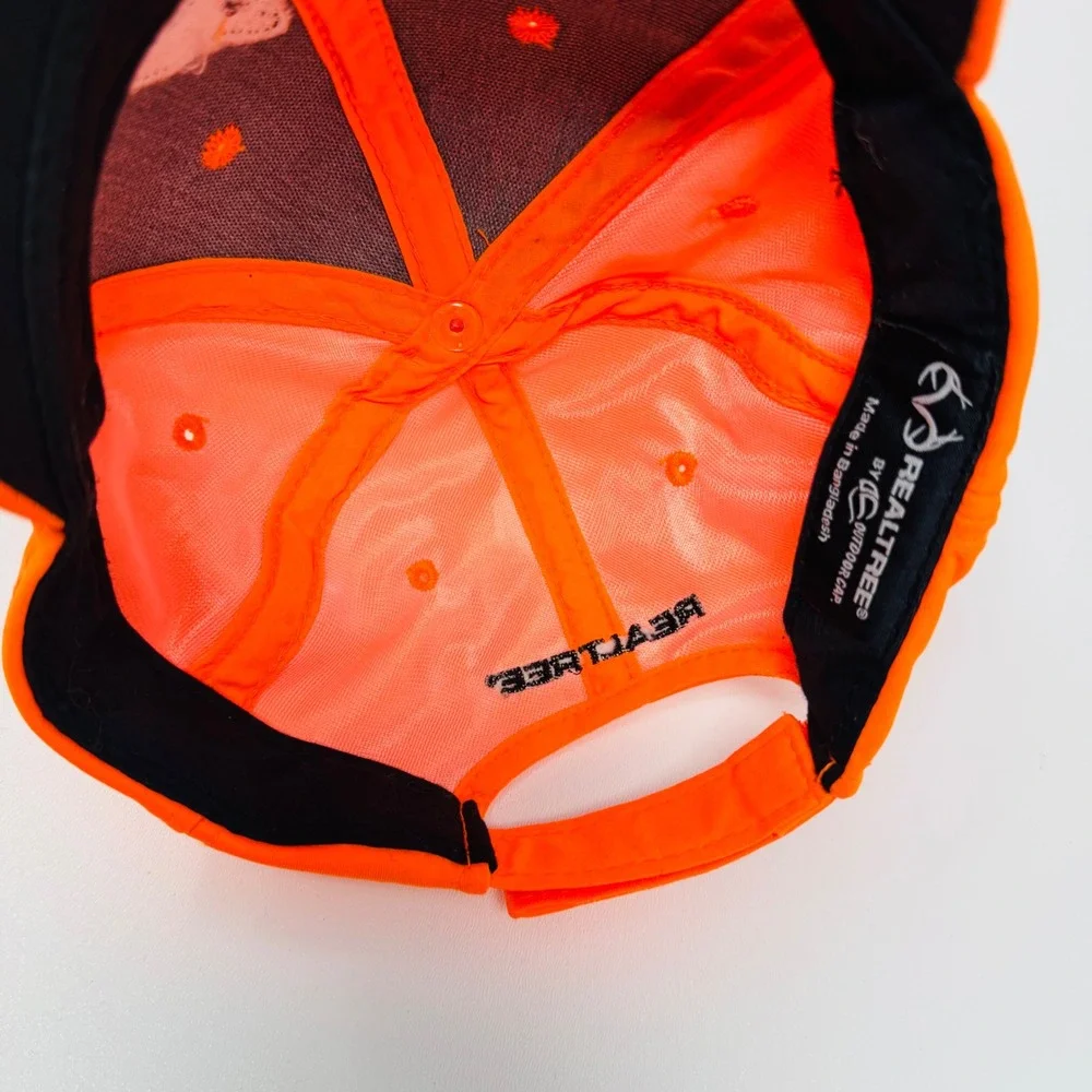 Realtree Blaze Orange Hunting Hat‎ Adjustable Hook and Loop Antler Logo Cap